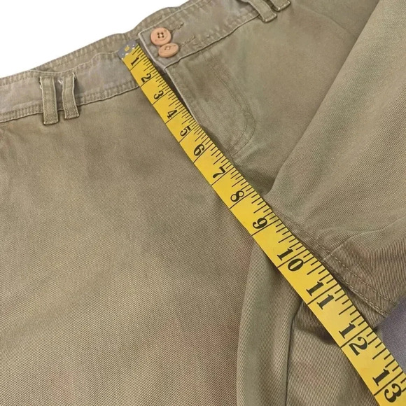 London & London Canvas Bermuda Mid Rise Jeans Shorts Straight Leg Size 10 Khaki - Picture 7 of 10